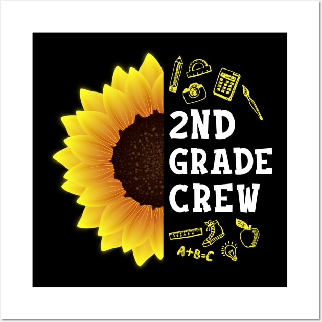 Second grade Crew Shirt First Day Preschool Back to School Sunflower Gift Wall Art by hardyhtud